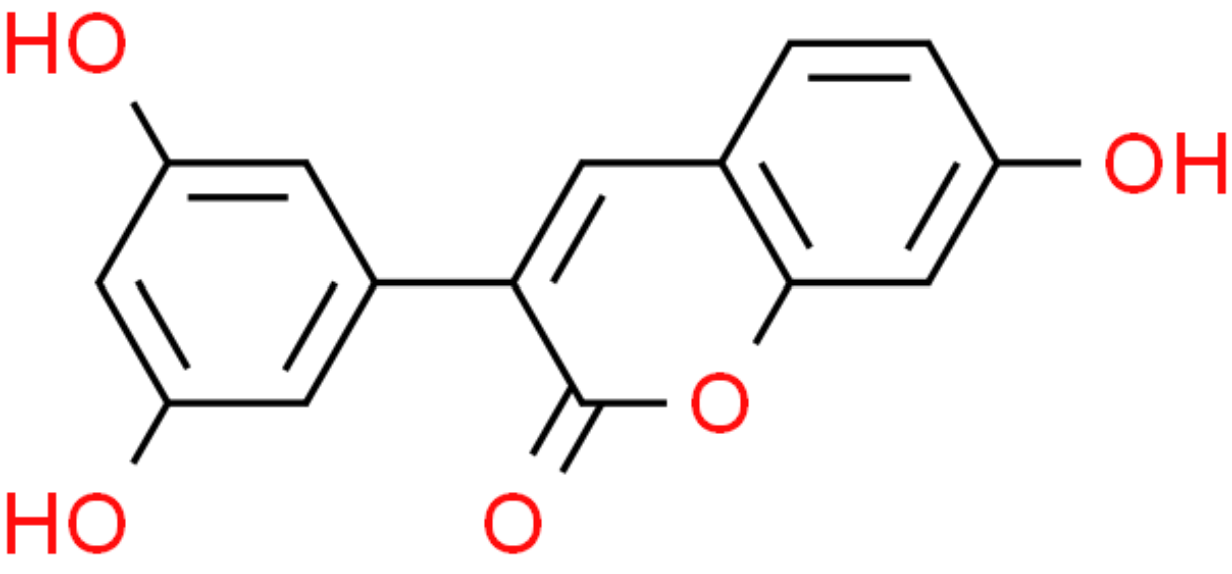 2H-1-Benzopyran-2-one, 3-(3,5-dihydroxyphenyl)-7-hydroxy-